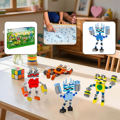 Sing Music Monsters Building Set 4 in 1 Wubbox/Epic Wubboox/Rare Wubbox/IceLizard Action Figure Toy Music Game Display &amp Interactive Collectible Great Gift for Fans Boys and Girls 6+ 349 PCS