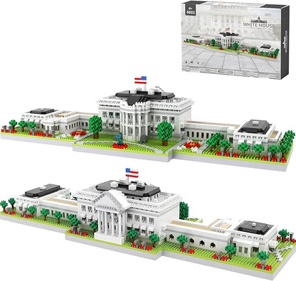 White House Model Micro Mini Building Block Sets for Adults Architecture Landmark Series Kit Toy Gift for Kids 3000 Pieces