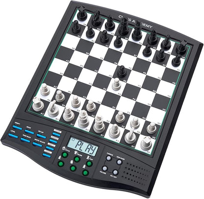 Talking Chess Academy with Voice Teaching System Electronic Chess Set with Strong Magnetic Pieces Electronic Chess Board with Rating ELO 2000 Smart Chess Board Great for Brain Training