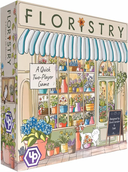 UP Games Floristry Board Game - Competitive Flower Auction &amp Storefront Design! Fun &amp Creative Strategy Game for Family Kids &amp Adults Ages 12+ 2 Players 20 Min Playtime
