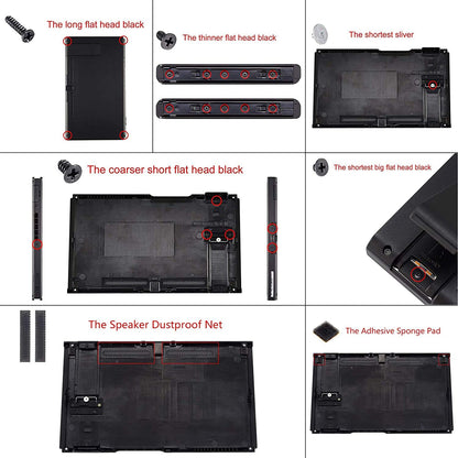eXtremeRate DIY Replacement Shell Buttons for Nintendo Switch, Back Plate for Switch Console, Housing with Colorful Buttons for Joycon Handheld Controller - Clear Atomic Purple [No Electronics Parts]