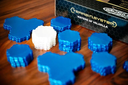 Renegade Game Studios Heroscape Waters of Valhalla Terrain Expansion - 40 Water Hexes &amp Healing Wellspring Tiles for Custom Battlefield Design