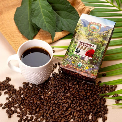 Low Acid Organic Coffee – Whole Bean, Mold-Free & Stomach Friendly by Java Planet, Colombian Single Origin Coffee, Medium Dark Roast, Smooth Full Flavored, 1LB Bag
