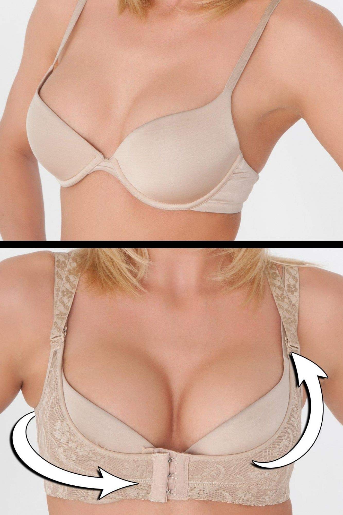 Boolavard Women's Magic Bra Shaper Vest Breast Support Dirndl Oktoberfest (S, Nude)
