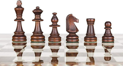 Staunton No. 6 Tournament Chess Pieces - Wooden Standard Chessmen - Weighted Felted - Standard Size…