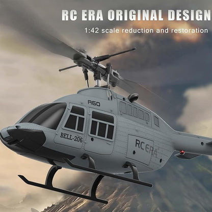 RC ERA A60 Helicopter - Remote Control Helicopters for Adult 1/42 Sacle 2.4G 4CH Gyro Stabilized Aircraft with Altitude Hold &amp Optical Flow3D Stunt Drone (Gray)
