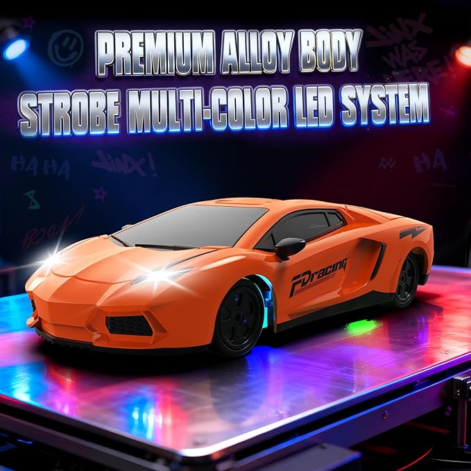 RC Drift Car 1/43 Mini RC Drift Car with Gyro 2.4GHz Full Proportional Control 20KM/H 4WD High Speed Remote Control Alloy LED Lights &amp Drift Tires Toys Gift for Adults Boys and Girls