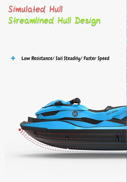 2.4 GHz RC Motorboat for Kids &amp Adults 10 km/h High-Speed Dual-Motor Electric Racing Jet Ski Toy 50 m Range 20 min Play Low-Battery Alarm Pool &amp Lake Ready (Green)