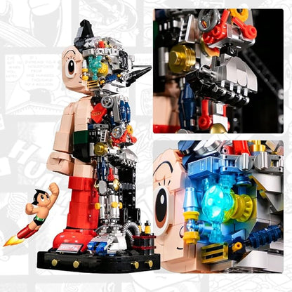 PANTASY Astro Boy Building Set Mechanical Clear Ver – Official Licensed Classic Anime Figure Brick Model Collectible Robot Display Toy for Adults and Fans Creative Construction Kit
