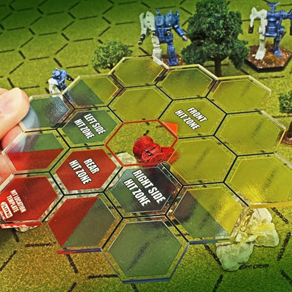 LITKO Fire Template | Mecha Hex Map Hit Location Template | Compatible with Battletech | Alpha Strike | Battleforce (Mecha Hex Map Hit Location Template)