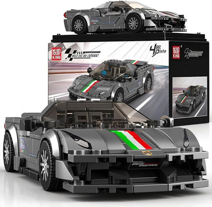 Mould King 488 Pista Speed Champion Technik Car Building Set &amp Display Case Classic Race Cars Birthday Gifts for Adults/Teens MOC Creative Cool Vehicles Model Toys for Fans Age 14+ (368Pcs)