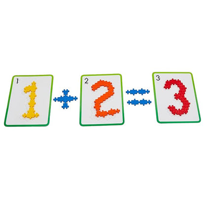 PLUS PLUS - Learn to Build ABC &amp 123 - 400 Pieces 40 Flash Cards - Construction Building STEM / STEAM Toy Interlocking Mini Puzzle Blocks for Kids