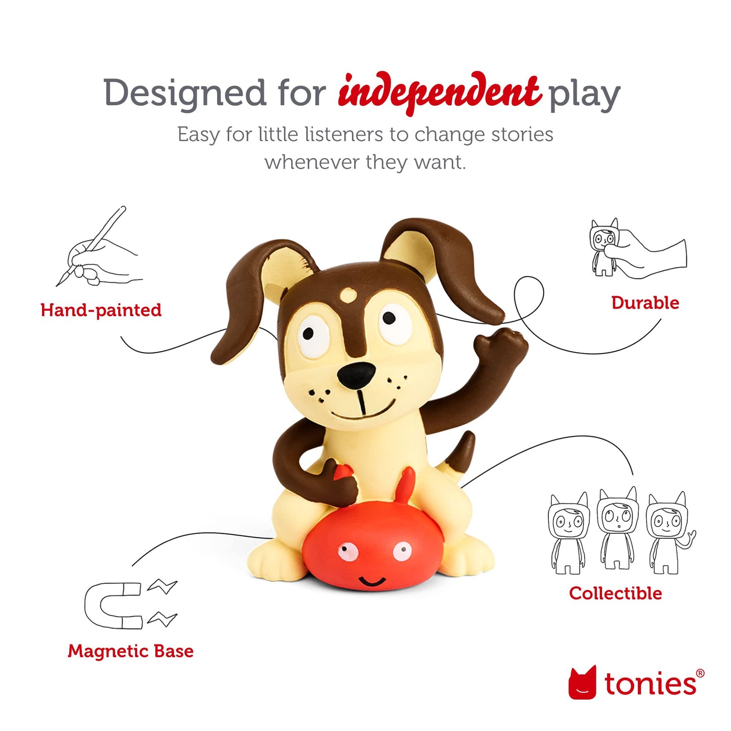 Toniebox Audio Player Disney Starter Set Bundle with Woody, Lightning McQueen, Simba, Winnie-The-Pooh, and Playtime Puppy - Listen, Learn, and Play with One Huggable Little Box - Light Blue