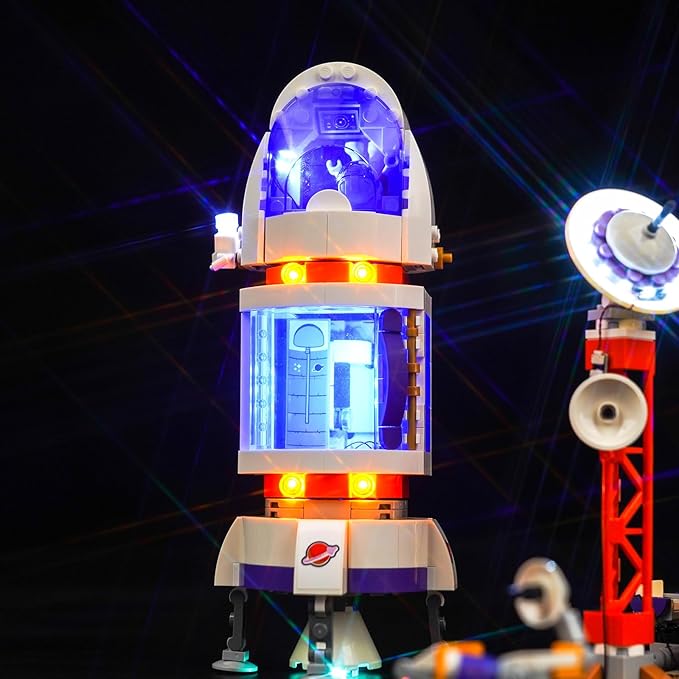 VONADO LED Light Kit Compatible with Lego Mars Space Base and Rocket 42605 (Lights Only No Models) Creative Lighting Set Accessories Compatible with Lego 42605 Building Set