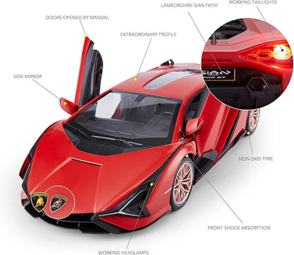 RASTAR RC Car Lamborghini Sián FKP 37 1/14 Remote Control Car Lamborghini RC Toy for Kids Boys - RED