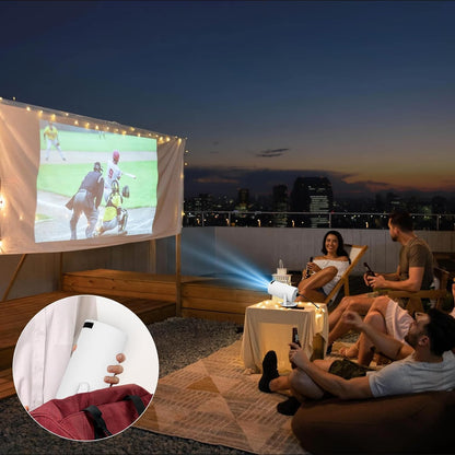 FEARWIKY Mini Projector with 5G WIFI and Bluetooth, 4K 1080P Support Portable Projector 180° Rotatable 130'' Screen Movie Projector Auto Keystone Compatible for Laptop, PC, Smartphone (White), HY300