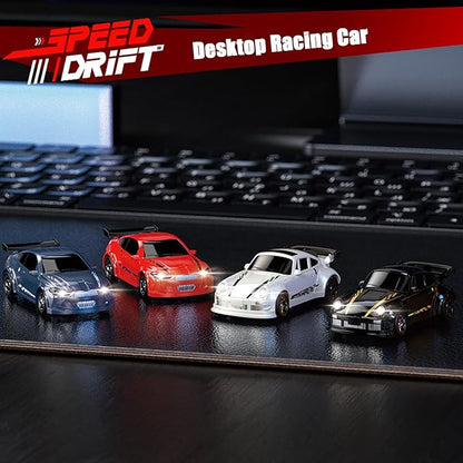 1:64 Scale Mini RC Drift Car 2.4GHz 4WD Full Proportional Model Vehicle with LED Lights Racing Sport Toy for Adults Teens