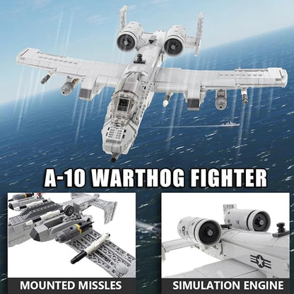 961pcs A-10 Warthog Plane Building Toys Sets Fighter Jets Building Blocks WW2 Airplane Military Model Kits Ideal Gifts for Adult