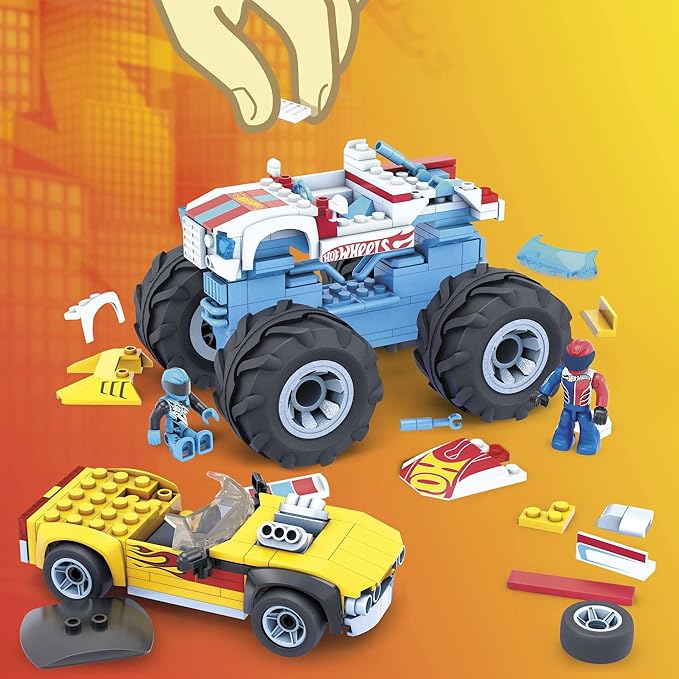 MEGA Hot Wheels Collectible Vehicle Building Toy Car Rodger Dodger 2 Micro Action Figure Drivers and Deluxe Features for Fans and Collectors