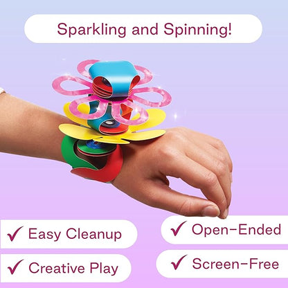 Clixo Sparkle Pack – 34-Piece Magnetic Building Set with Holographic Patterns | Create Necklaces Bracelets &amp Headpieces | Flexible STEAM Toy for Kids Ages 6+