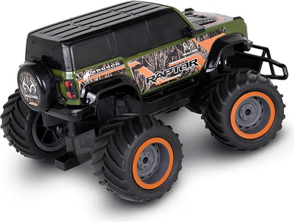 NKOK Realtree: RTR RC - Ford Bronco Raptor - Green-Orange-Camo - 2.4 Ghz High Performance for Donuts &amp Wheelies Turbo Boost Radio Controlled Vehicle