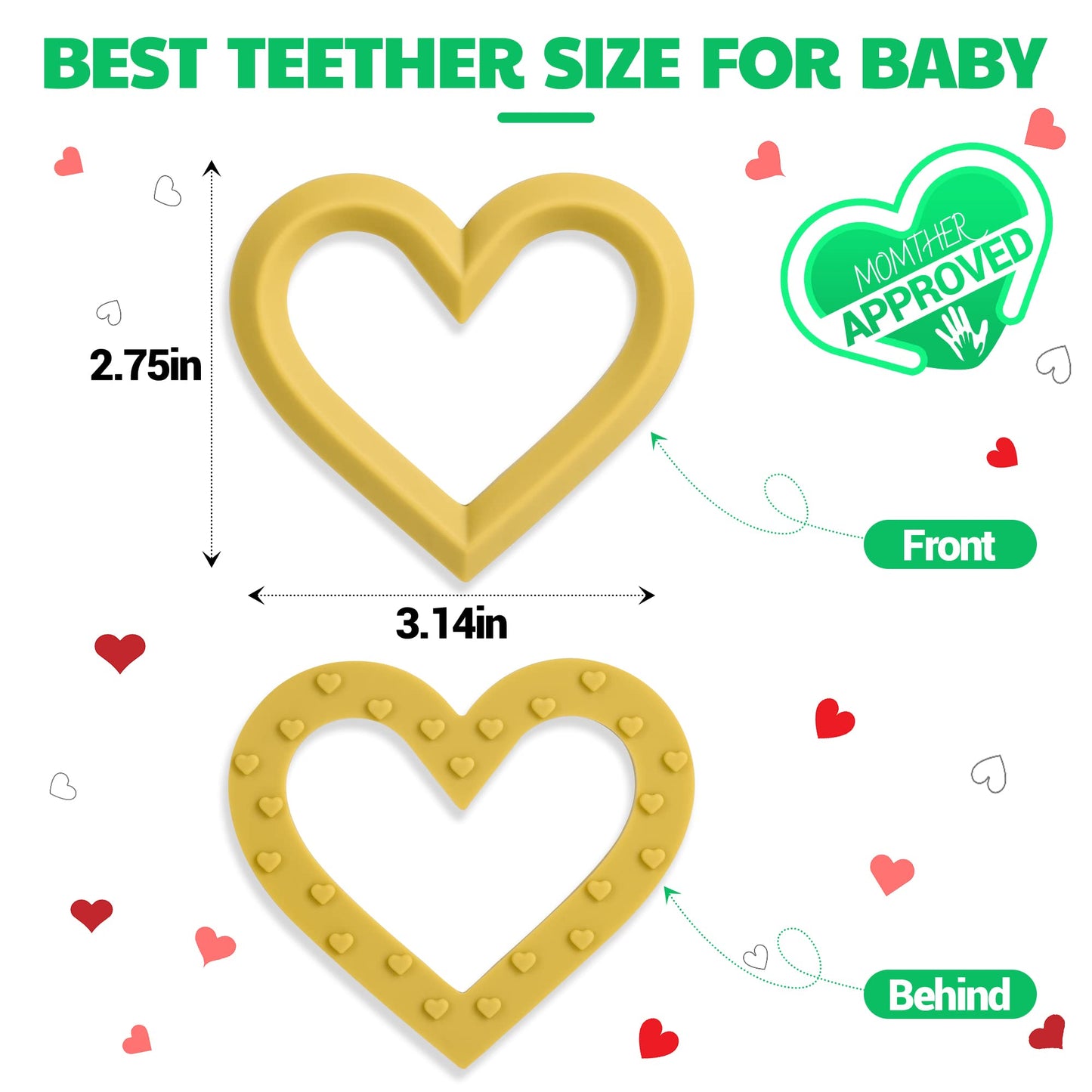 FEISCS Baby Teether Silicone Teething Toys for Babies 6-12 Months 0-6 Months,Baby Chew Toys Teething Relief,Gifts for Babies,BPA-Free