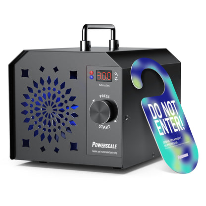 PowerScale Ozone Generator 90,000mg/h O3 Intelligent Control Ozone Odor Eliminator Commercial Ozone Machine Odor Removal, For Home, Car, Pet Room - High Capacity Ionizer Ozone Air Purifier, Black