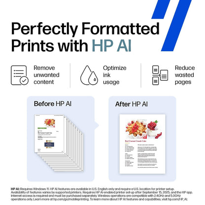 HP DeskJet 2855e Wireless All-in-One Color Inkjet Printer, Scanner, Copier, Best-for-home, 3 months of Instant Ink included, Single-band Wi-Fi connectivity (588S5A)