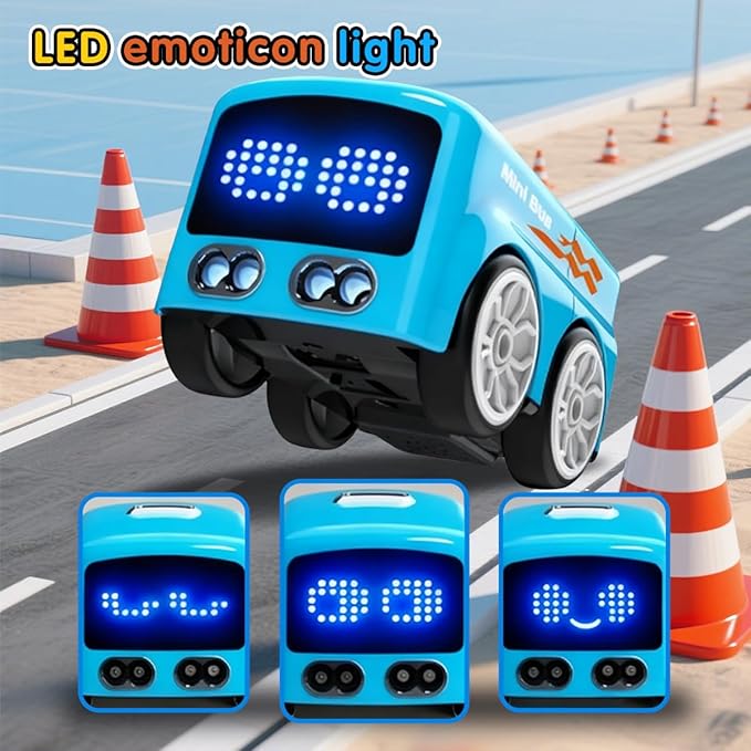 jaming RC Mini Bus2.4G Remote Control Car Vehicles City Buses Toy Classic Baby Vehicle Remote Control Car with LED Lights and Gesture Sensing Bus Toy Gift for Children Kids Boys Girls (Blue)