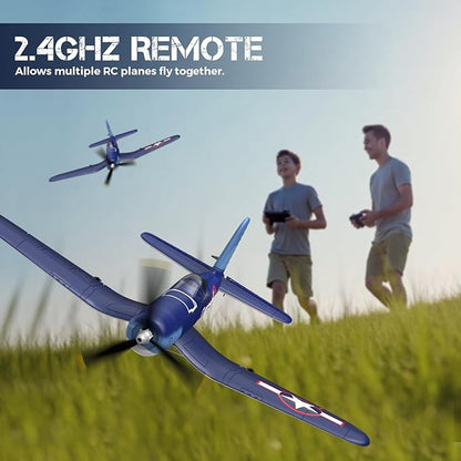 VOLANTEX F4U Corsair 4 Channel - Remote Control Airplane with 3 Flight Modes &amp XPilot Stabilization 2.4G RC Airplane for Adults Beginner One Key Aerobatic