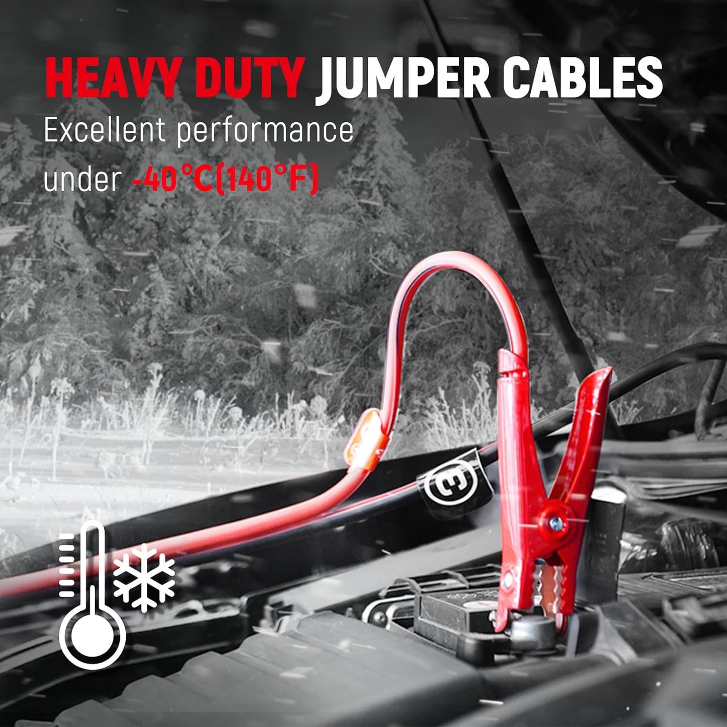 TOPDC 8 Gauge 12 Feet Jumper Cables for Car Battery, Heavy Duty Automotive Booster Cables for Jump Starting Dead or Weak Batteries with Carry Bag,(TD-P0812)