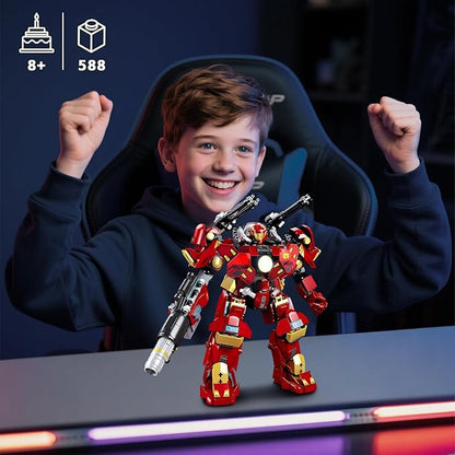 Mech Robot Transforming Building Blocks Set for Adults Red City Protector Mecha Model Action Figures Cool Creative Robots STEM Toys Gift for Teens Boys 588 Pieces