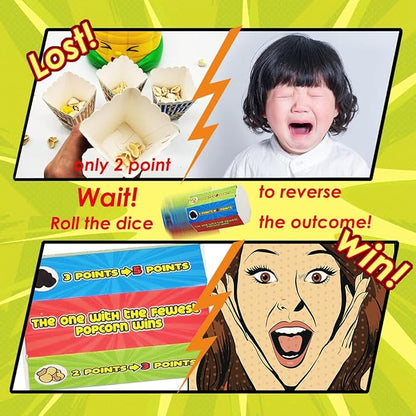 Kids Board Games for Family Night Party Games Who get’s Most Popcorn Board Game for Adults and Kids 8-12 2-4 PlayersEaster's Day Halloween Christmas Party Game