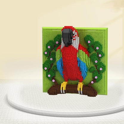 BDYDT Wall Art Parrot Building Blocks Set a Wall Decor Set for Adults Who Love Creative Hobbies (2008 Pieces) Toys Gifts for Kid and Adult