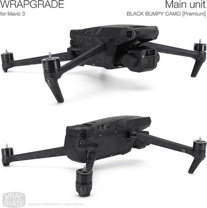WRAPGRADE Skin Compatible with DJI Mavic 3 Pro (Black Bumpy CAMO)