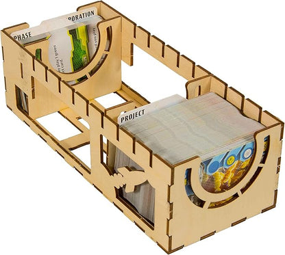 The Broken Token Game Organizer Compatible with Terraforming Mars: Ares Expedition - Wooden Game Organizing Box with Multiple Trays