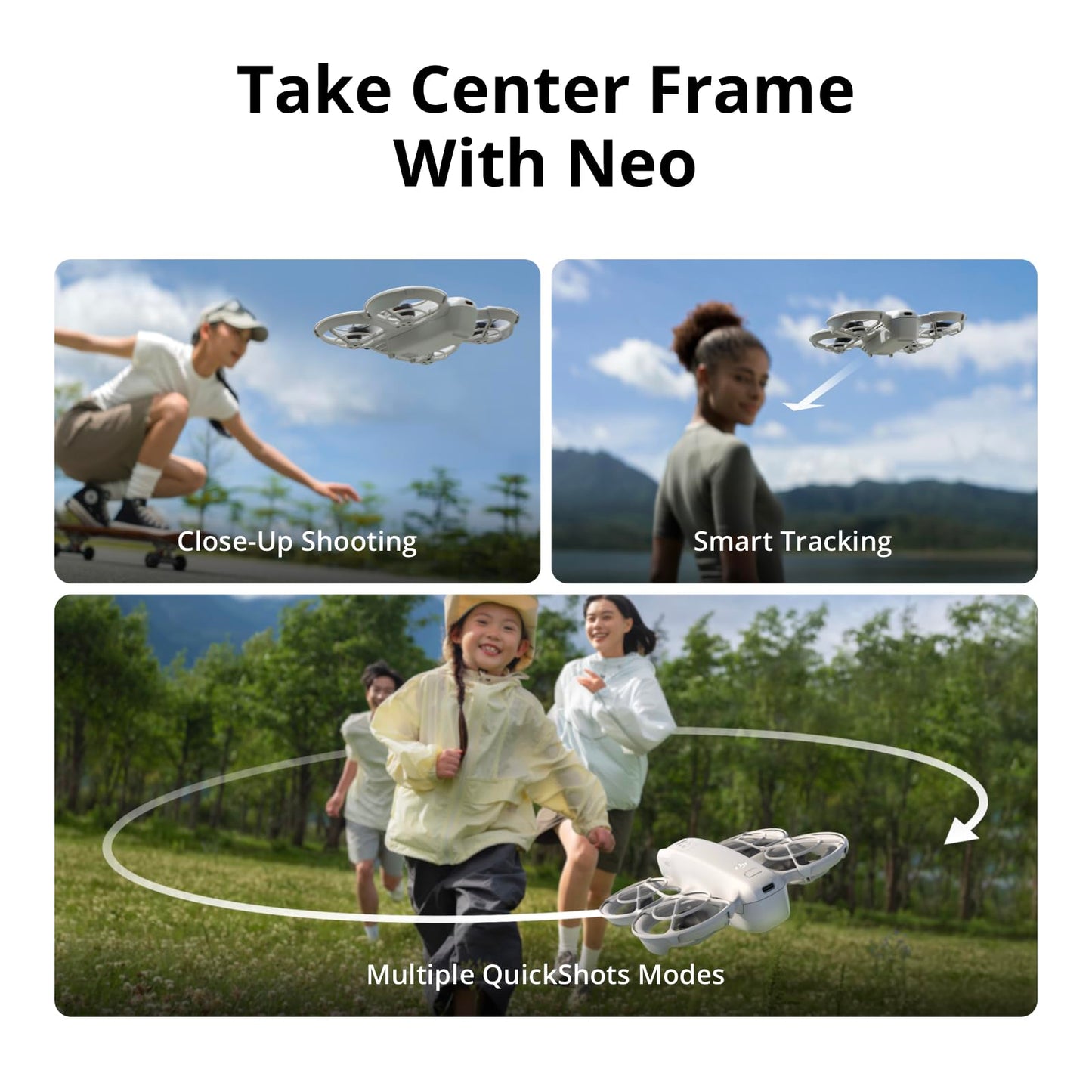 DJI Neo Three-Battery Combo, Mini Drone with 4K UHD Camera for Adults, 135g Self Flying Drone that Follows You, Palm Takeoff, Subject Tracking, QuickShots, Stabilized Video (Controller-Free)