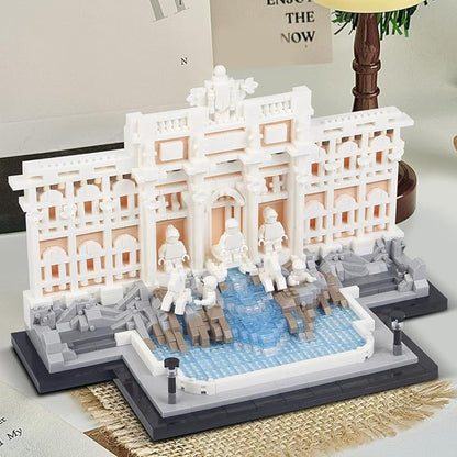 2000pcs Trevi Fountain Archiecture Micro Mini Building Blocks SetCreative Ideals Roman Landmark Model Collection for 14+ Boys Girls or Adults