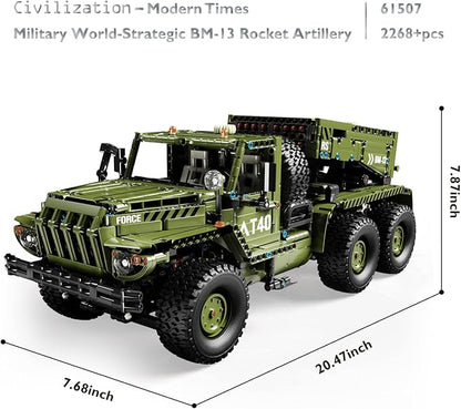 JMBricklayer Rocket Artillery Building Set Adults WW2 Military Tank Model Toy Construction Set Army Vehicle Collectible Home Display Gifts for Boys Teens Adults 61507
