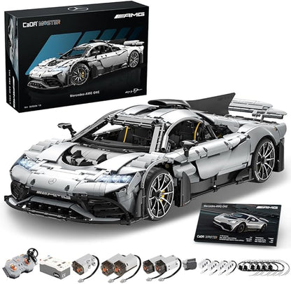 CaDA C61503W Mercedes-AMG ONE Builidng Block Set 1:8 Mercedes AMG Speed Champion Brick Model with Ejection Start Gameplay Super Car Collection Toy Sets for Adults (3295PCS)