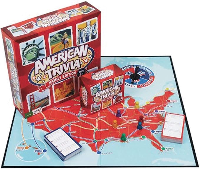 Trivia Game - American Trivia Family Edition - The America Themed Family Board Game