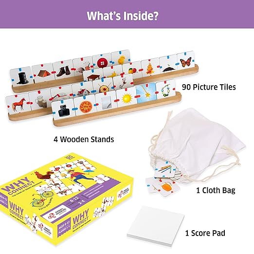 Chalk and Chuckles Why Connect- Logic &amp Language Game for Kids 6+ Families &amp Therapists | Critical Thinking Picture Association Speech Therapy &amp Conversation Game | Gift for Boys &amp