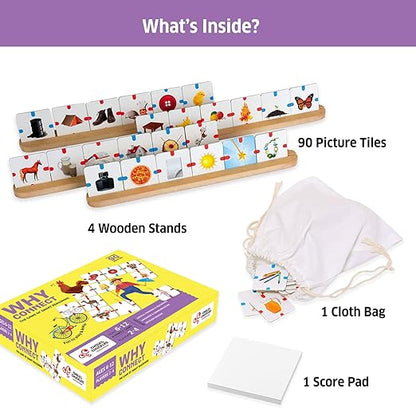 Chalk and Chuckles Why Connect- Logic &amp Language Game for Kids 6+ Families &amp Therapists | Critical Thinking Picture Association Speech Therapy &amp Conversation Game | Gift for Boys &amp