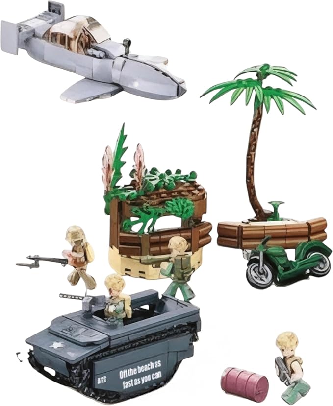 General Jim's Battle of Iwo Jima WW 2 Military Brick Building Set Building Block Model or Playset Great Gift for History Enthusiast Teens and Adults