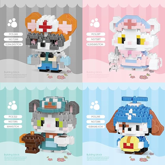 Cat and Dog Micro Mini Building Block Sets Birthday Gift for Kids Animals Buildling Model Kits Mini Bricks Cat and Dog Series Toys for Kids