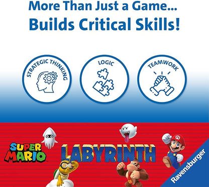 Ravensburger Super Mario Labyrinth Board Game - A Strategic Maze Challenge for Family Nights - Great Birthday Gift - 2-4 Players - Kids Ages 7-10 and Older