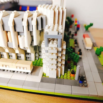 Madrid Style Soccer Stadium Model Micro Mini Diamond Block Kit for Adult Assemble Football Field Brick Set Puzzle Toy