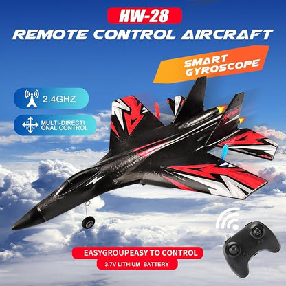 Fremego SU27 RC Plane 2.4GHZ RC Airplane Ready to Fly Remote Control Airplane W/ 2 Batteries &amp 6-axis Gyro Stabilizer 2CH RTF Hobby RC Glider for Beginners Kids Boys Girls Adults