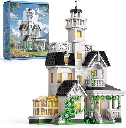 Magic House Building Set Owens House Building Blocks with LED Light Architecture Decor Model Kit Gifts for Adults Teens Age 14+(1162 PCS)