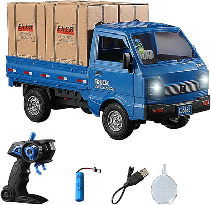 1:16 Scale RC Crawler Kei Truck RC Transport Pickup Truck with Light Spray - 2.4Ghz Remote Control Car Toys for Teen &amp Adults - Rear Compartment Transport Goods